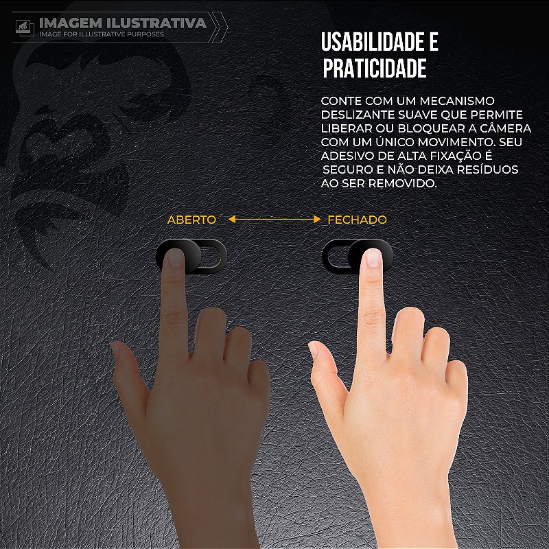 Protetor de Privacidade para Câmera - Ultra Slim 0,7mm, Deslizante e Universal para Notebook, Tablet e Smartphone - Gshield - foto 4