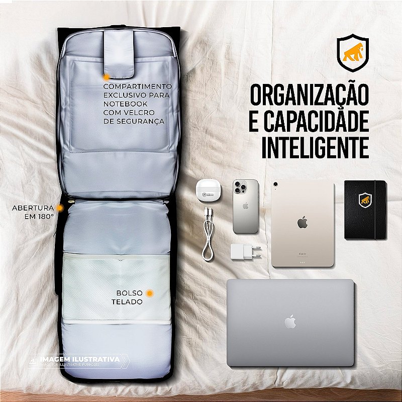 Mochila para notebook Locker com antifurto (Pequenos Defeitos) - Gshield - foto 2