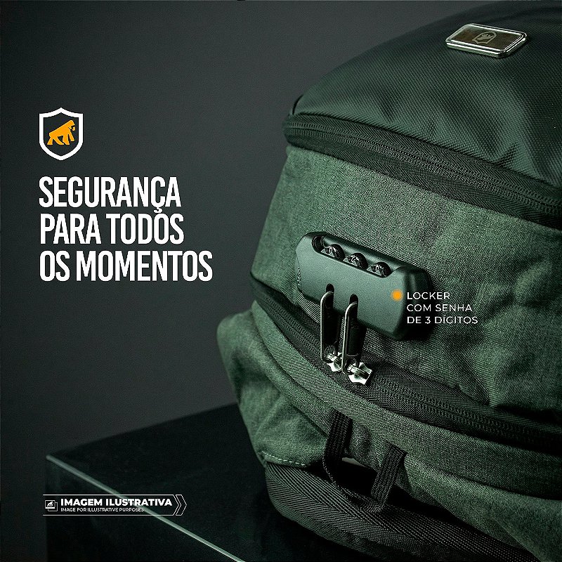Mochila para notebook Locker com antifurto (Pequenos Defeitos) - Gshield - foto 4