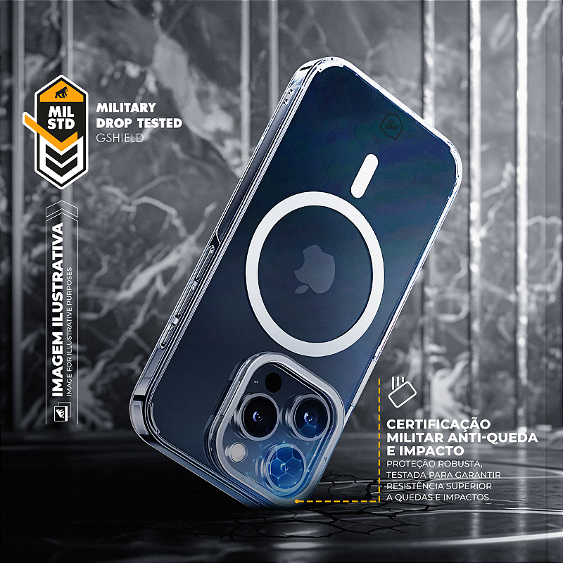 Capa para iPhone Air - MagSafe Crystal Armor Stand - NÃO AMARELA - Gshield