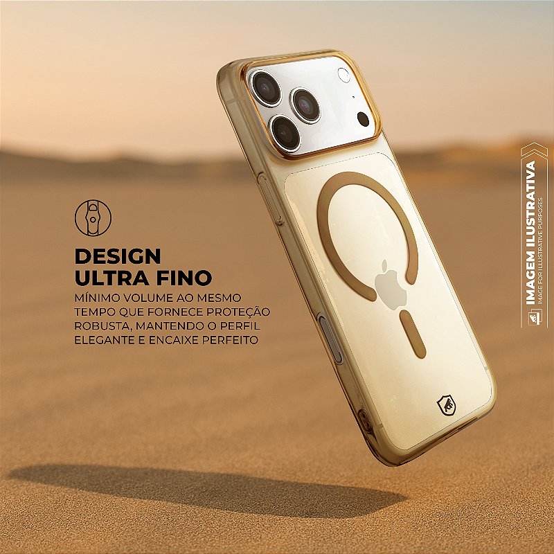 Capa para iPhone 17 Pro - Crystal Slim Magsafe - NÃO AMARELA - Desert - Gshield
