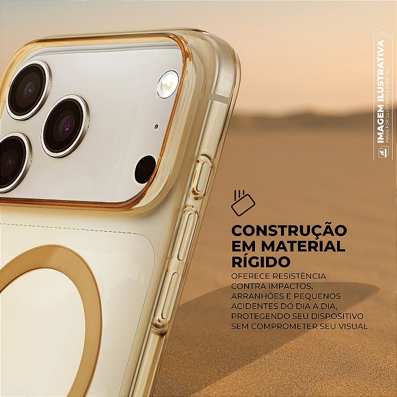 Capa para iPhone 17 Pro Max - Crystal Slim Magsafe - NÃO AMARELA - Desert - Gshield