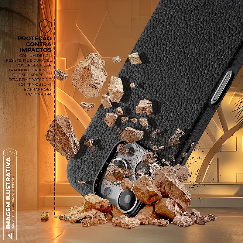 Capa para iPhone Air - Magsafe Tech Couro - Preta - Gshield