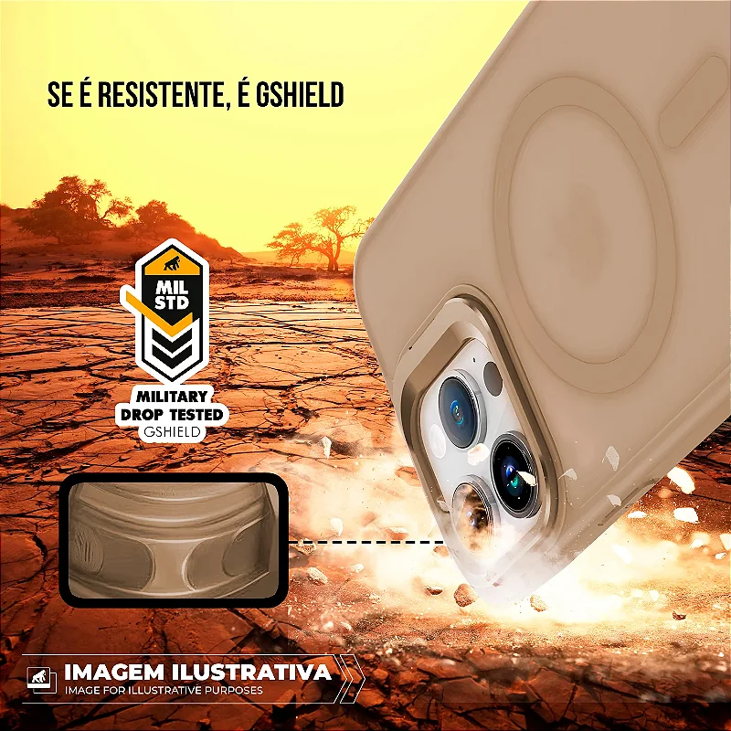 Capa para iPhone 17 Pro Max + Protetor de Lente - MagSafe Titanium Desert - Gshield