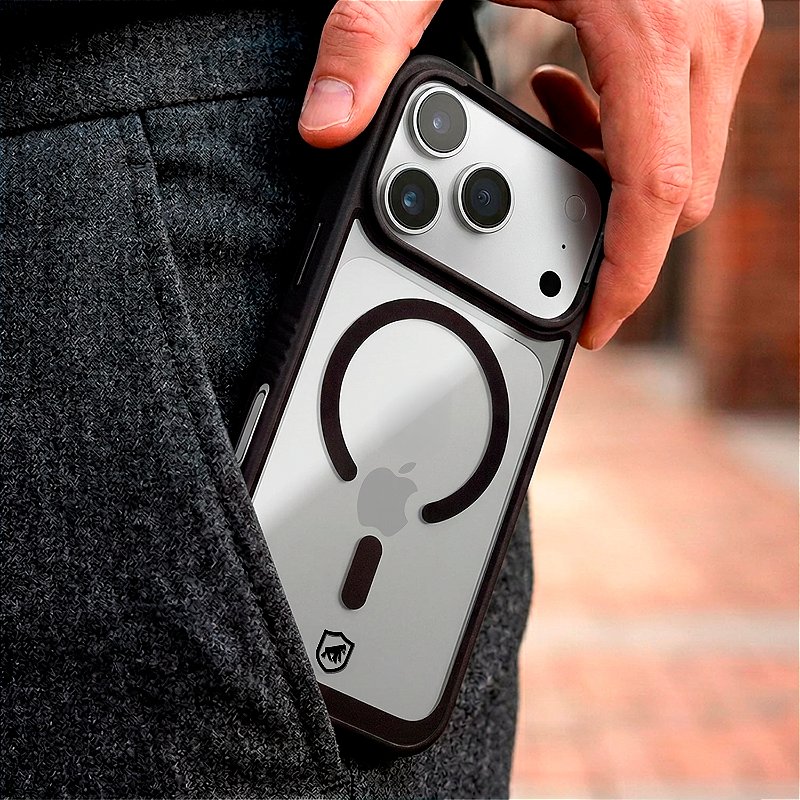 Capa para iPhone 17 Pro Max - Magsafe Wave Transparente - Preta - Gshield - foto 2