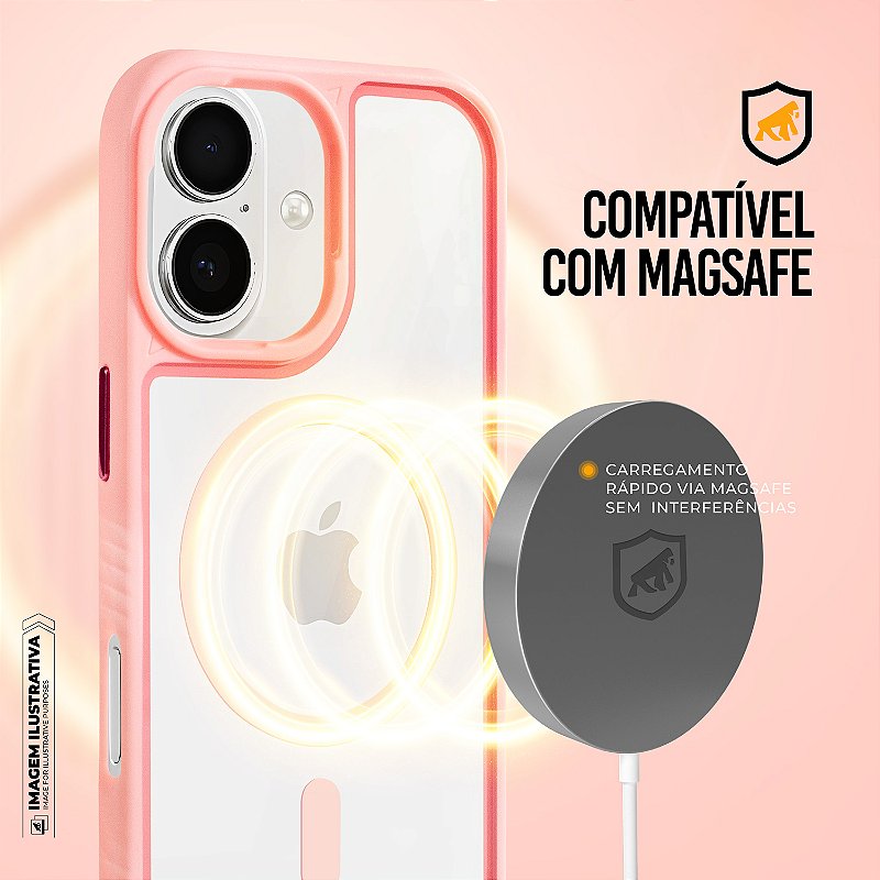 Capa para iPhone 17 - Magsafe Wave Transparente - Rosa - Gshield - foto 5