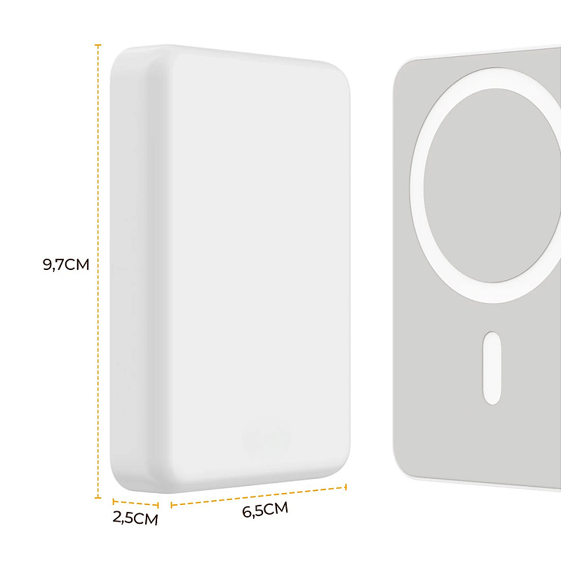 Carregador Portátil Wireless 10.000 mAh - Branco - foto 5
