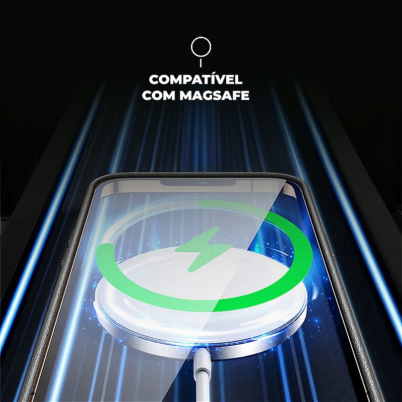 Capa para iPhone 13 - Magsafe Tech Couro - Preta - Gshield - foto 3