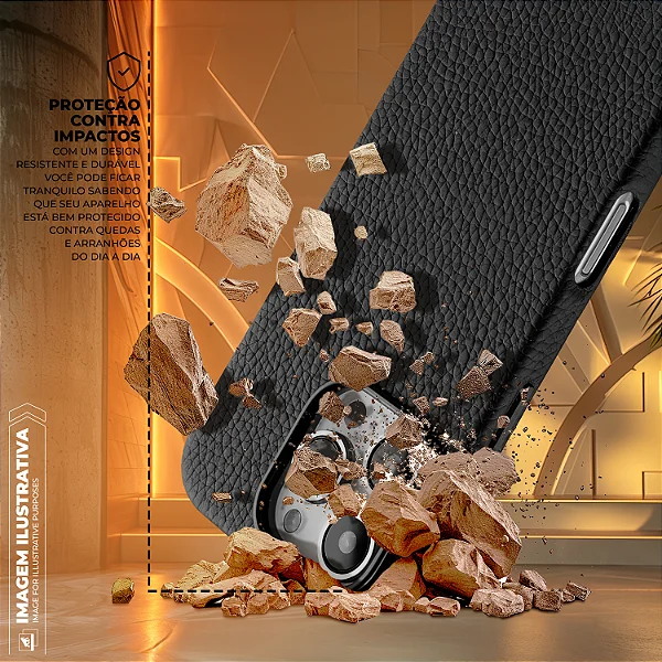 Capa para iPhone 15 - Magsafe Tech Couro - Preta - Gshield