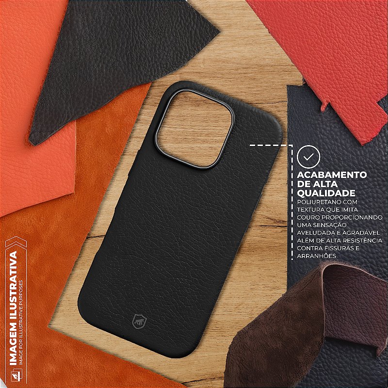 Capa para iPhone 15 Pro Max - Magsafe Tech Couro - Preta - Gshield - foto 3