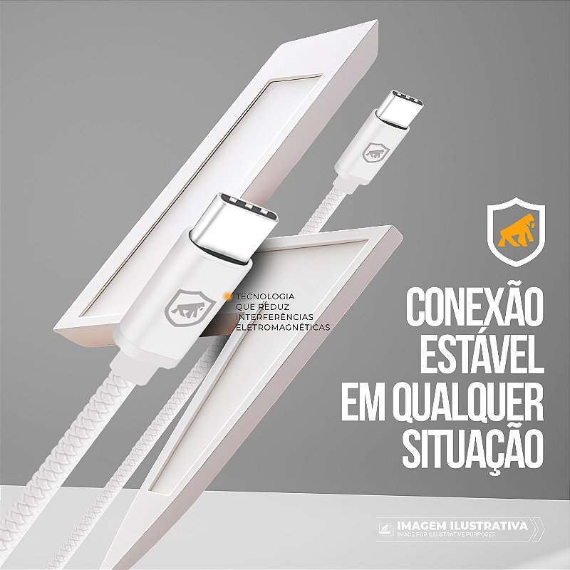 Cabo Symetric - Branco - Tipo C / Tipo C - 1,5M - Gshield - foto 4