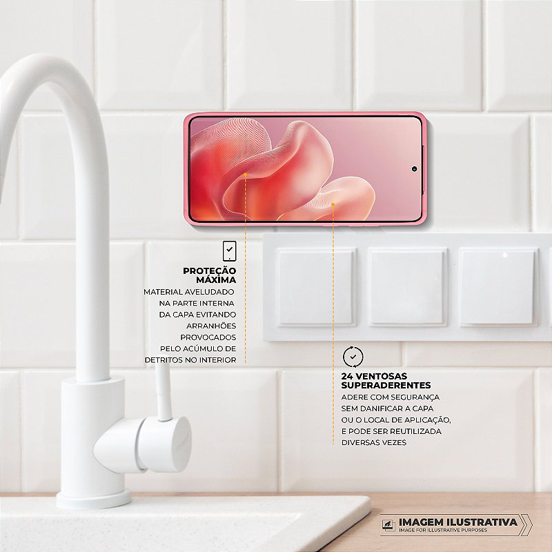 Capa Silicon Veloz para Samsung Galaxy A16 5G + Ventosa - Rosa - Gshield