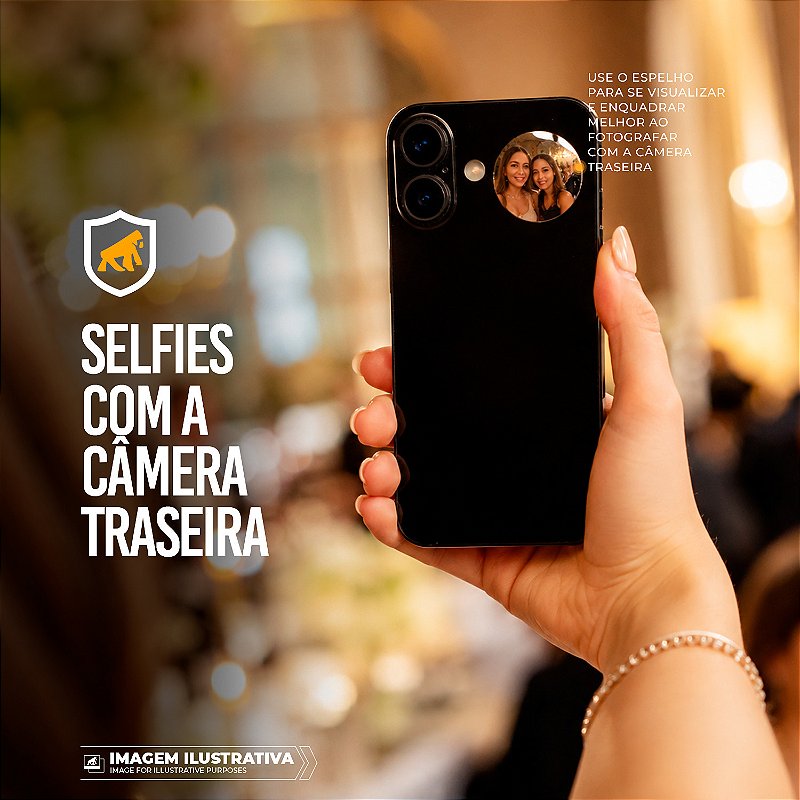Mini Espelho Selfie Adesivo para Câmera Traseira Celular e Smartphone - SnapView - Gshield - foto 3