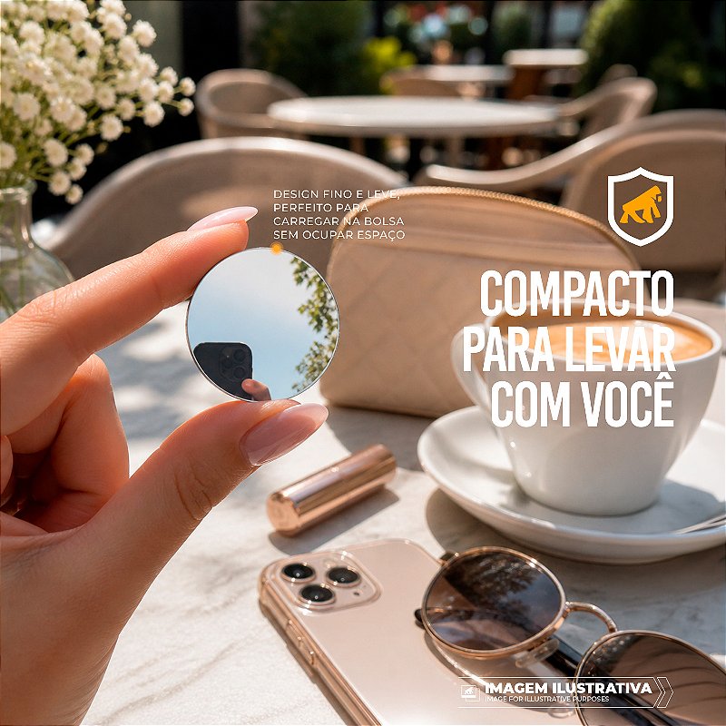 Mini Espelho Selfie Adesivo para Câmera Traseira Celular e Smartphone - SnapView - Gshield - foto 6