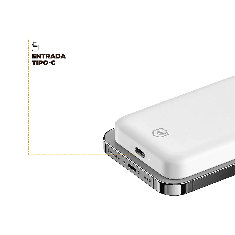 REEMBALADO - Carregador Portátil Wireless MagPower 5.000 mAh - Branco - Gshield