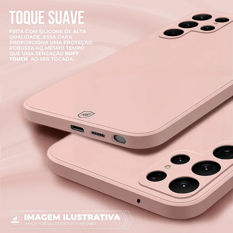 Kit Capa Silicon Veloz para  Motorola Moto Edge 50 Pro +  Cordão Phone Strap Flex - Rosa - Gshield