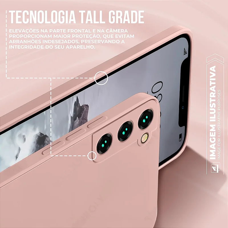 Kit Capa Silicon Veloz para  Motorola Moto Edge 50 Pro +  Cordão Phone Strap Flex - Rosa - Gshield