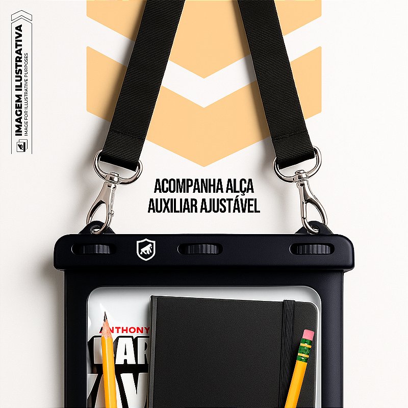 Bolsa à Prova d’Água com Alça Ajustável - Vertical - Ideal para Viagem, Praia e Piscina - Gshield - foto 4