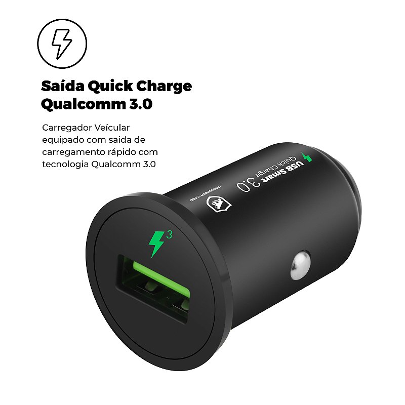 Carregador Veicular USB-A Turbo One - Gshield - foto 2