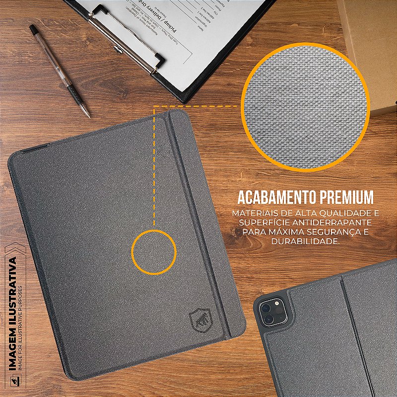Capa para iPad de 10.9" e 11" com Teclado Bluetooth, Touchpad, ABNT2, Suporte para Caneta e Kickstand - Hybrid - Gshield