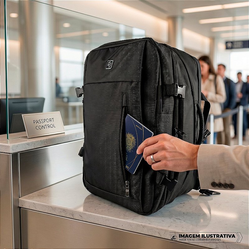Mochila Mala de Mão Expansível para Viagem 38L com Compartimento Acolchoado para Notebook até 17'' Resistente à Água - Gshield - foto 4