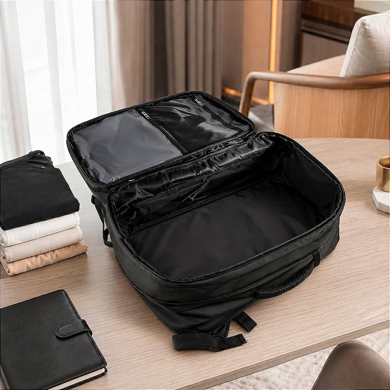 Mochila Mala de Mão Expansível para Viagem 38L com Compartimento Acolchoado para Notebook até 17'' Resistente à Água - Gshield - foto 11