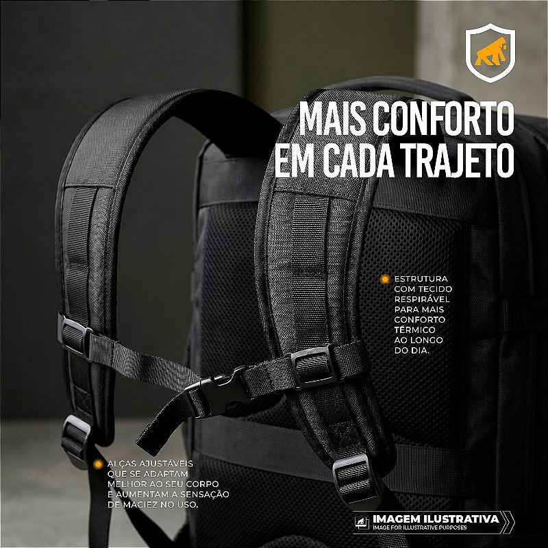 Mochila Mala de Mão Expansível para Viagem 38L com Compartimento Acolchoado para Notebook até 17'' Resistente à Água - Gshield - foto 3