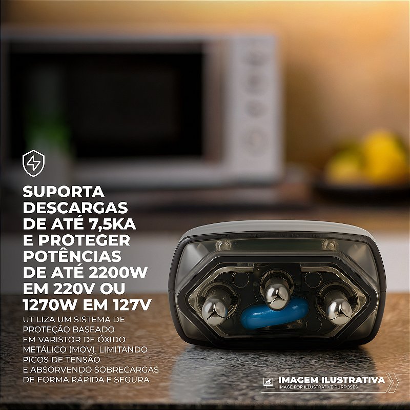 Plugue de Tomada Protetor DPS Anti-Raio e Surtos Elétricos - Survivor - Gshield