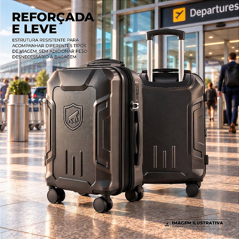 Mala de Viagem Média 24" Expansível 84L com Sistema de Sucção a Vácuo Integrado, Mini Bomba Automática, Alça Ajustável e Cadeado Padrão TSA - Survivor - Gshield - foto 2