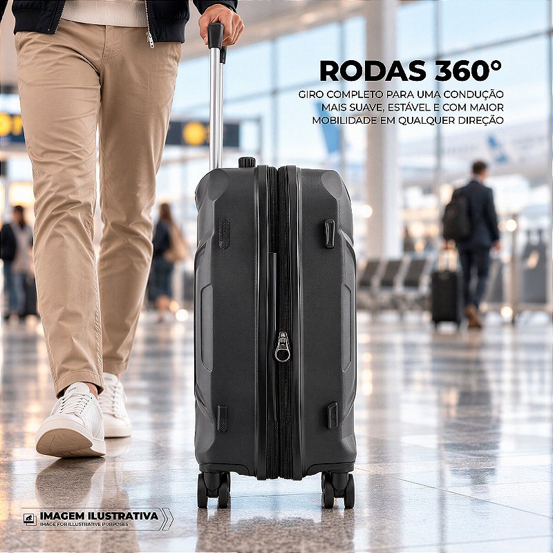 Mala de Viagem Média 24" Expansível 84L com Sistema de Sucção a Vácuo Integrado, Mini Bomba Automática, Alça Ajustável e Cadeado Padrão TSA - Survivor - Gshield - foto 7