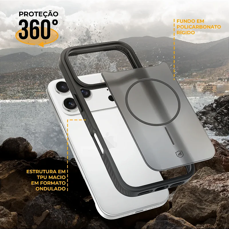 Capa Magsafe Wave Fumê - Preta - Gshield