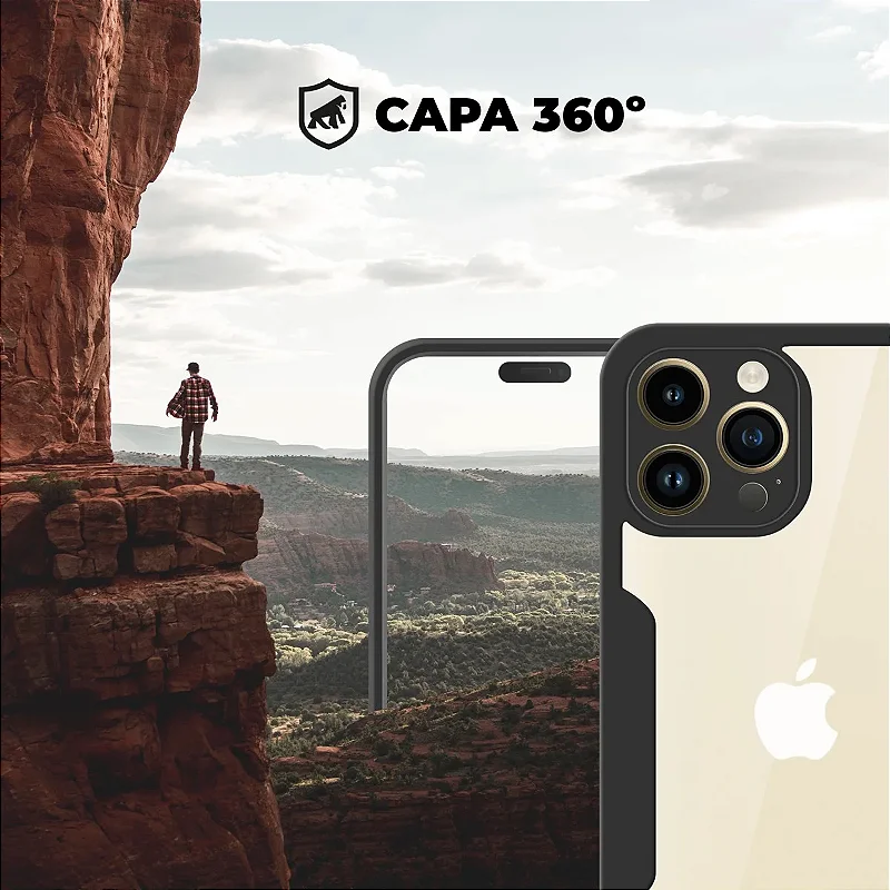 Capa 360 Preta para iPhone - Frente e Verso - Gshield - foto 8