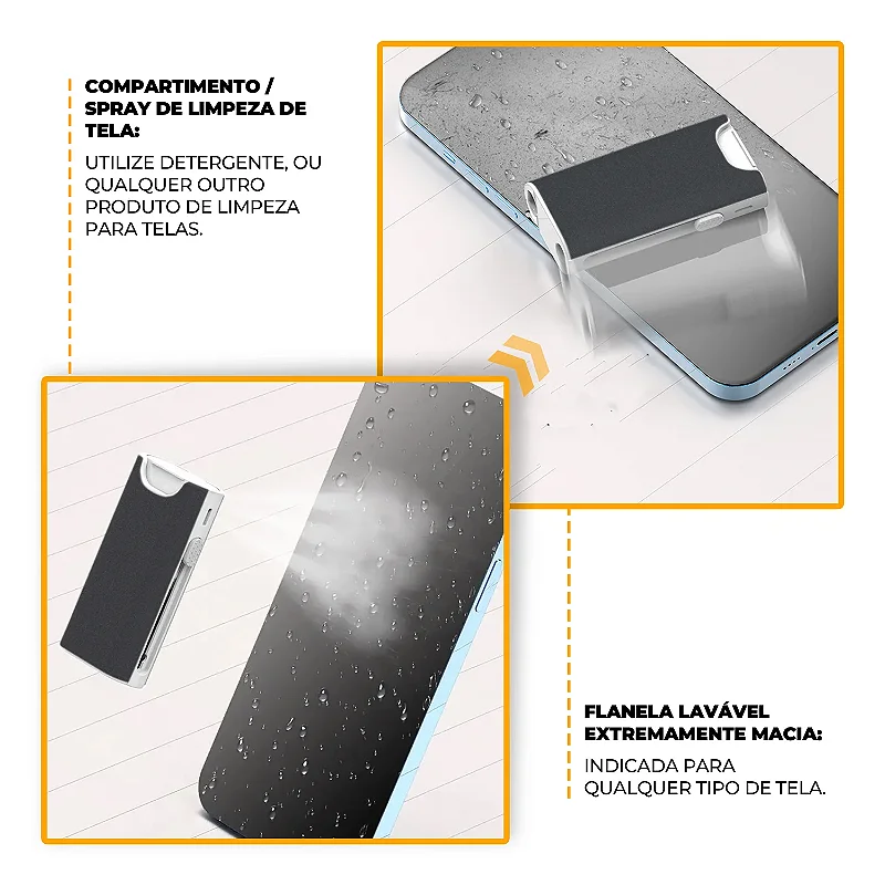 Conjunto Multifuncional 5 em 1 Limpa Telas Reutilizável - Symetric (Pequenos Defeitos) - Gshield - foto 3