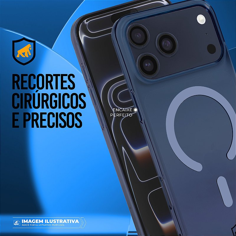 Capa para iPhone 17 Pro Max - Crystal Slim Magsafe - NÃO AMARELA - Azul - Gshield