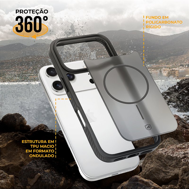 Capa para Samsung Galaxy A17 - Magsafe Wave Fumê - Preta - Gshield