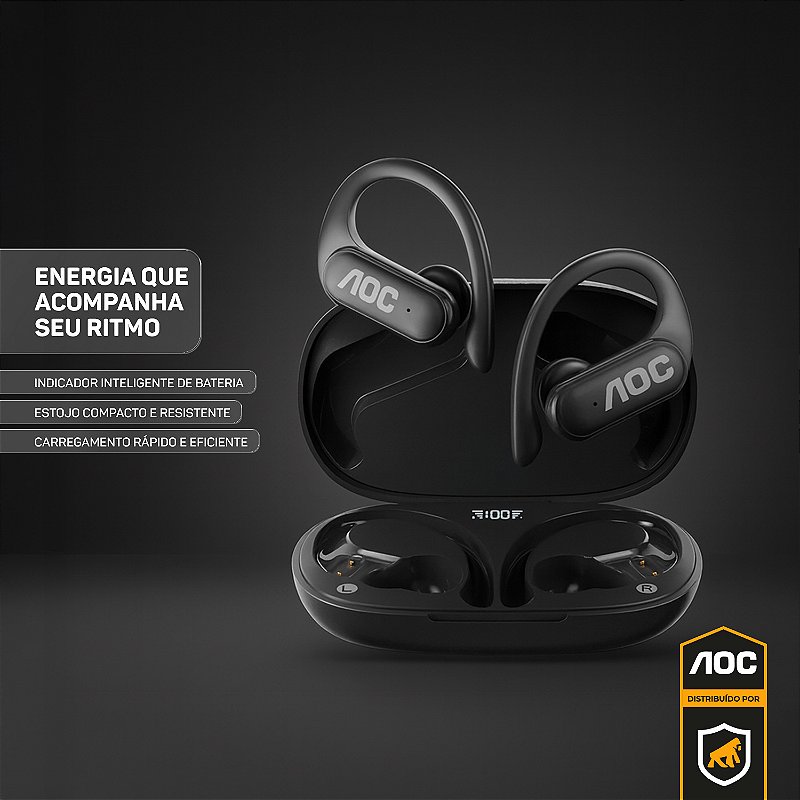 Fone de ouvido Earbuds Clip V5.4 - Preto - AOC - foto 2