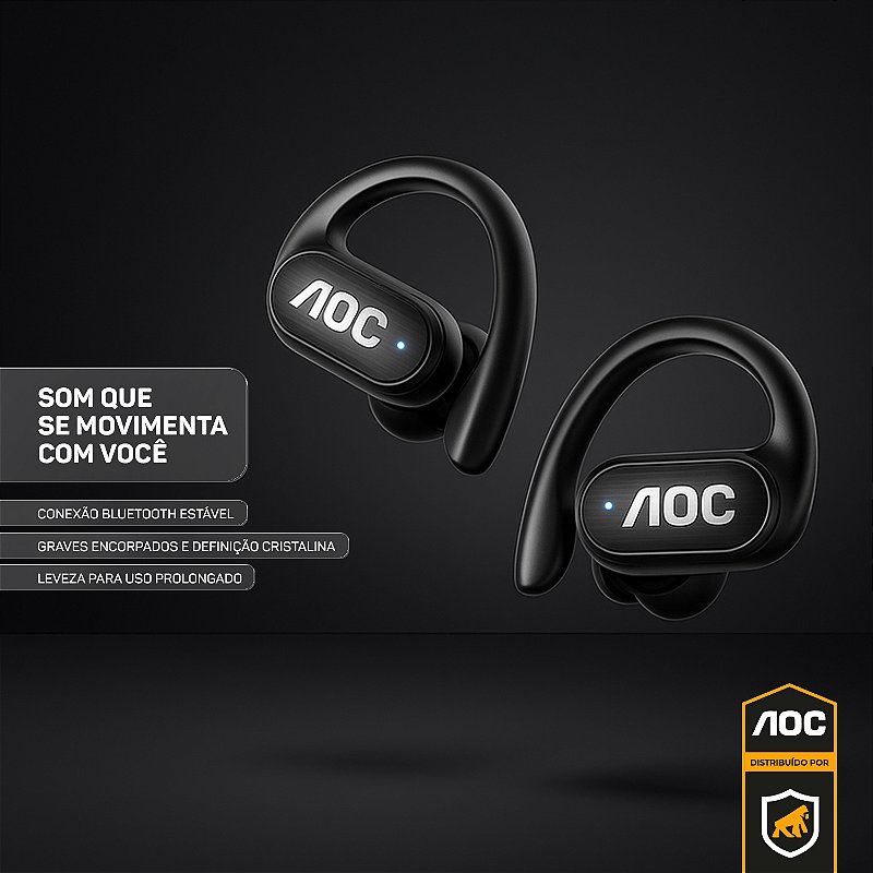 Fone de ouvido Earbuds Clip V5.4 - Preto - AOC - foto 7