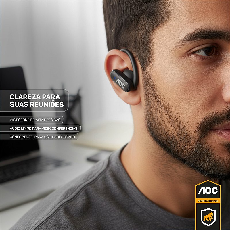 Fone de ouvido Earbuds Clip V5.4 - Preto - AOC - foto 9