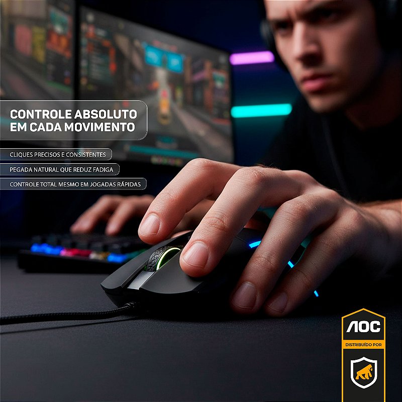 Mouse Gamer RGB 7200 DPI - AOC - foto 4