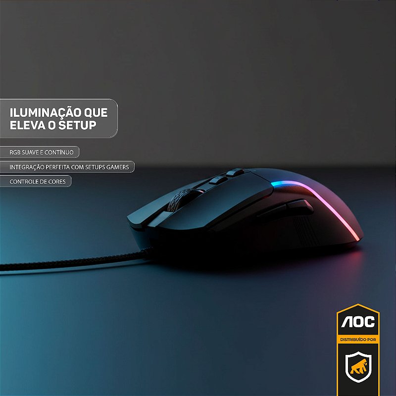 Mouse Gamer RGB 7200 DPI - AOC - foto 3
