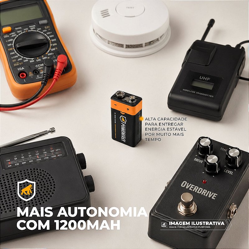 Bateria de Lítio 9V, Pilha Recarregável Tipo-C, 4070mWh com Capacidade de 1200mAh e 1000 ciclos - Cartela com 1 Pilha - Gshield - foto 4