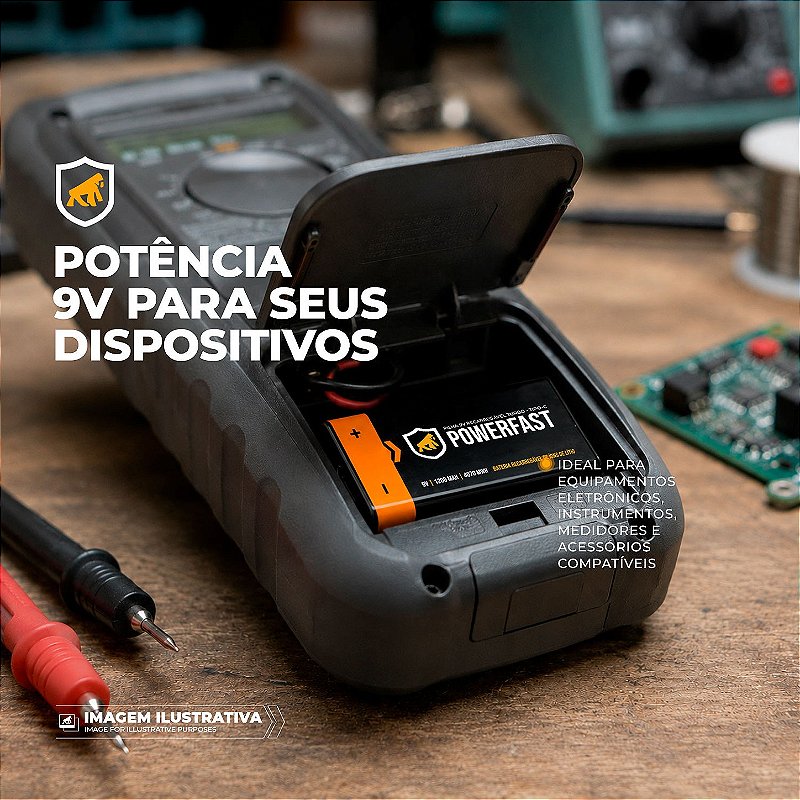 Bateria de Lítio 9V, Pilha Recarregável Tipo-C, 4070mWh com Capacidade de 1200mAh e 1000 ciclos - Cartela com 1 Pilha - Gshield - foto 3