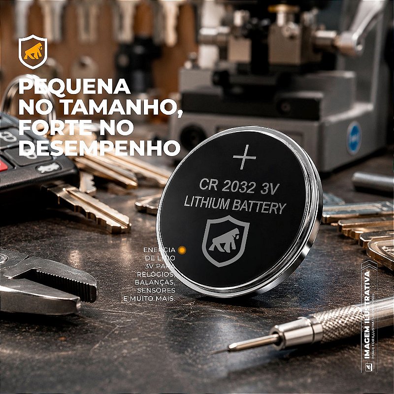 Bateria de Lítio Tipo Moeda CR2032 3V PowerFast - Cartela com 5 Pilhas - Gshield - foto 4