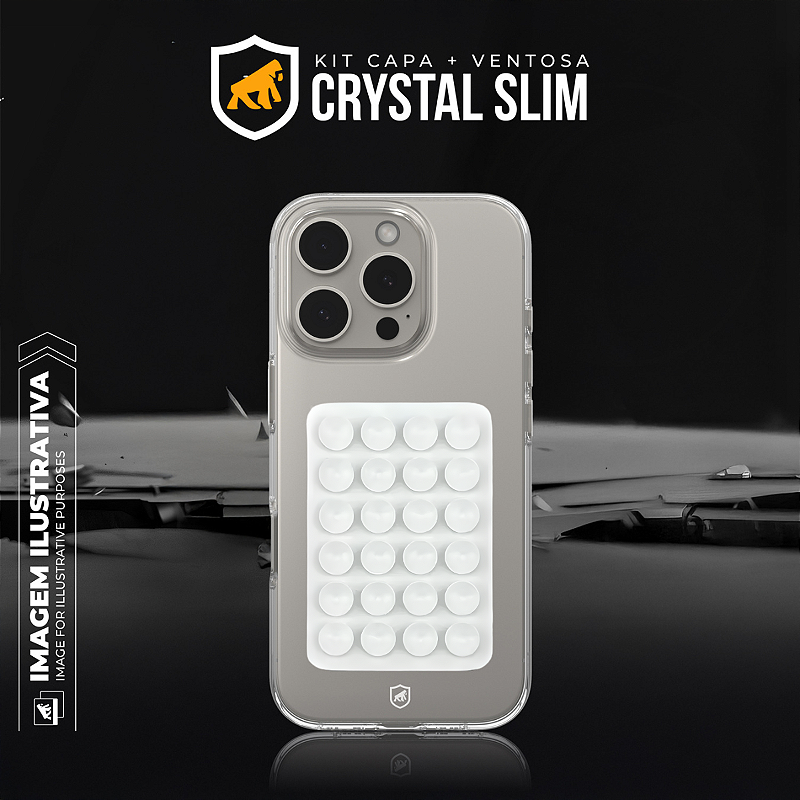 Kit Capa Crystal Slim para iPhone 16 Pro Max +  Ventosa - Branca - Gshield - foto 2