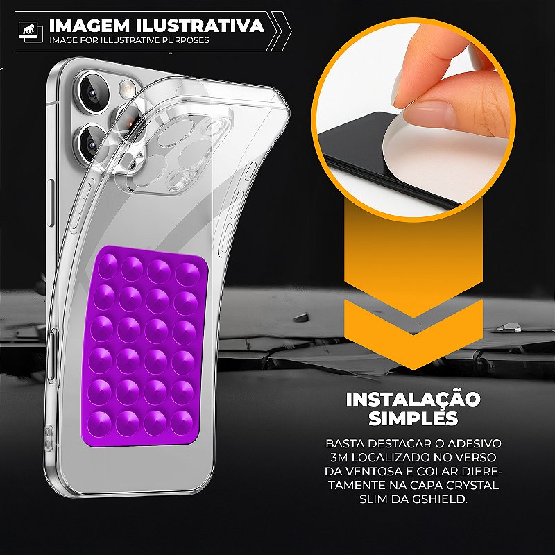 Kit capa Crystal Slim + Ventosa - Roxo - Gshield