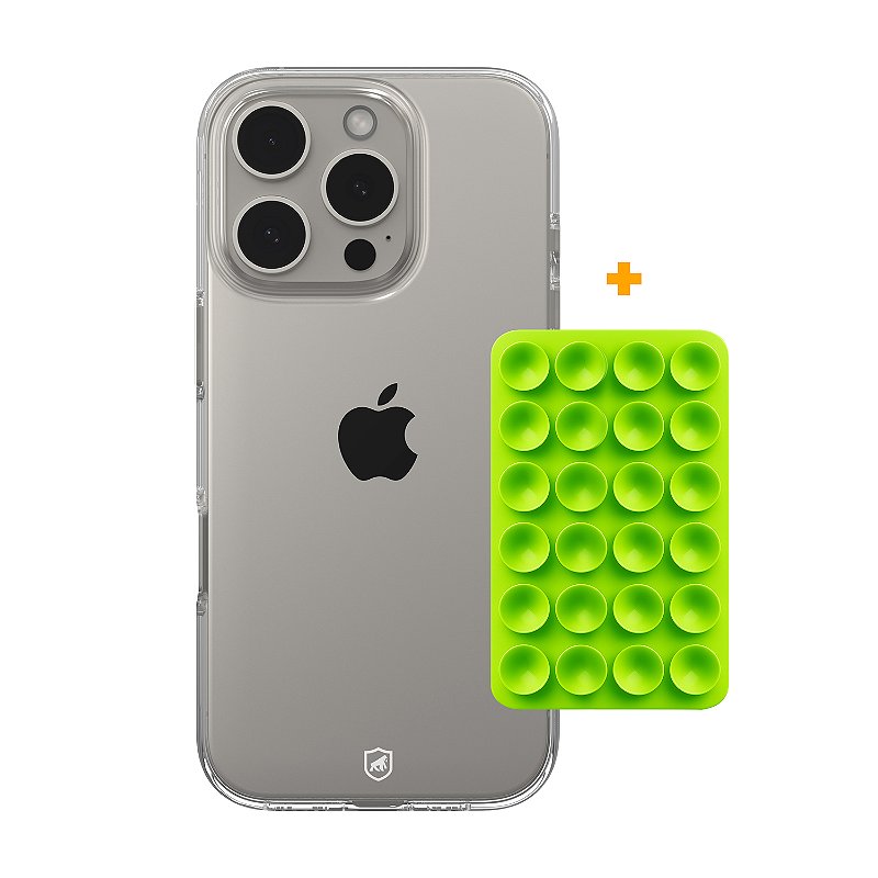 Kit Capa Crystal Slim para iPhone 13 Pro Max +  Ventosa - Verde - Gshield