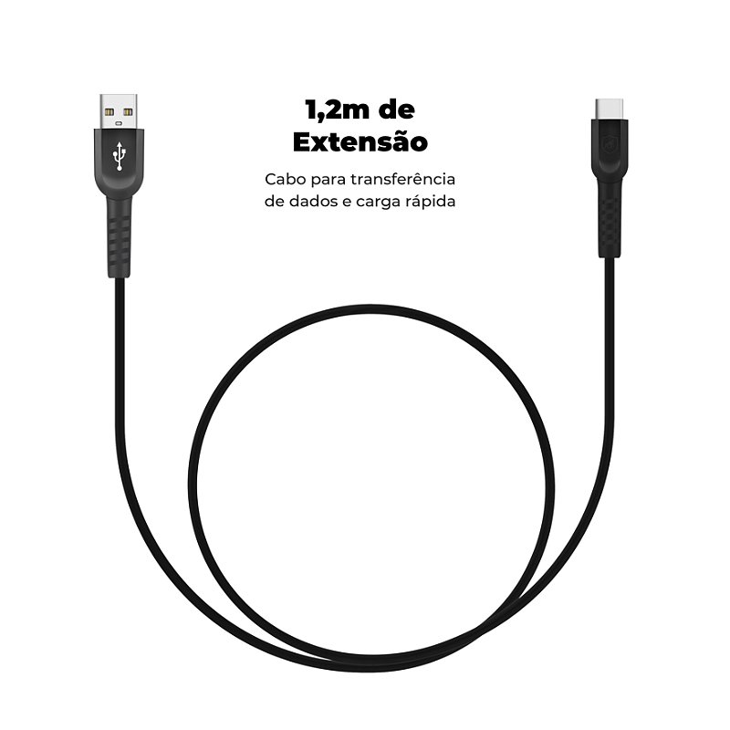 Cabo Dual Shock Tipo C / USB-A - Preto - 1,2m - Gshield