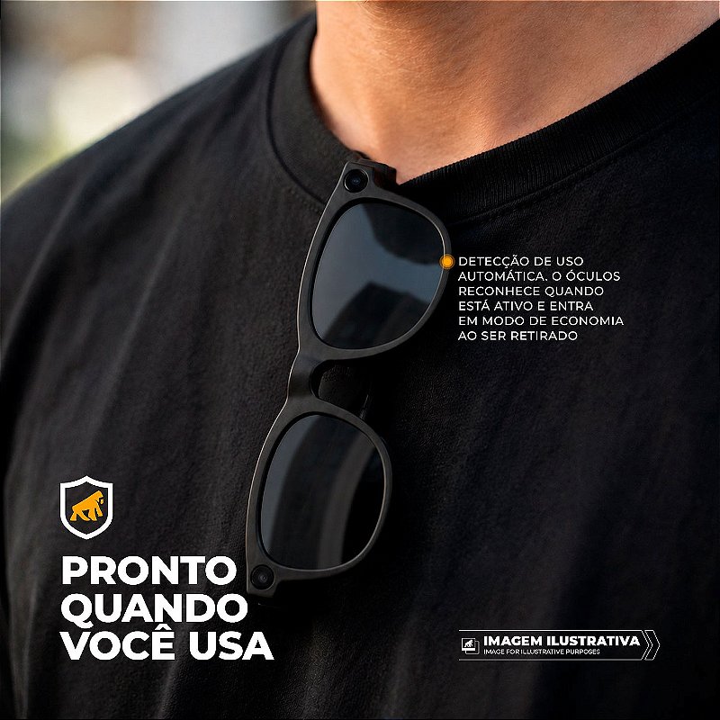Óculos Inteligentes Vision Armor 32GB com IA, Câmera 8MP, Tradução Simultânea, Áudio Open-Ear e Bluetooth 5.4 - Preto - Gshield - foto 8