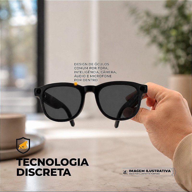Óculos Inteligentes Vision Armor 32GB com IA, Câmera 8MP, Tradução Simultânea, Áudio Open-Ear e Bluetooth 5.4 - Preto - Gshield - foto 11