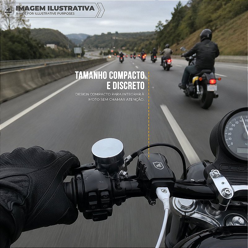 Carregador de Celular Universal para Moto USB-A + USB-C, Carregamento Rápido 15W e Fixação 3 em 1 - Preto - Gshield - foto 3